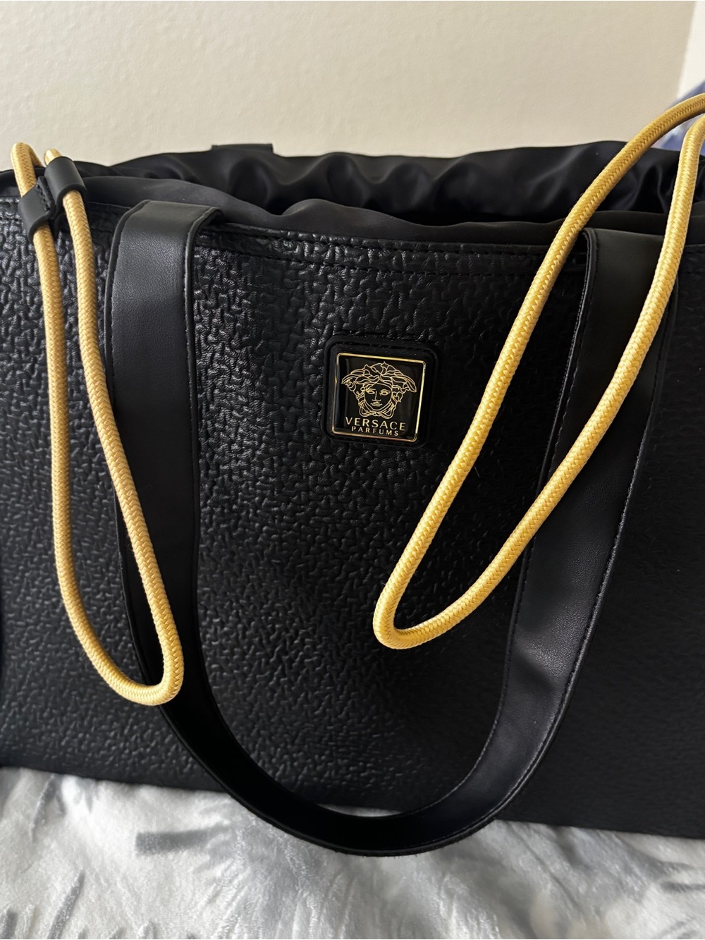 Versace Black Textured Duffel.. - Picture 6 of 8